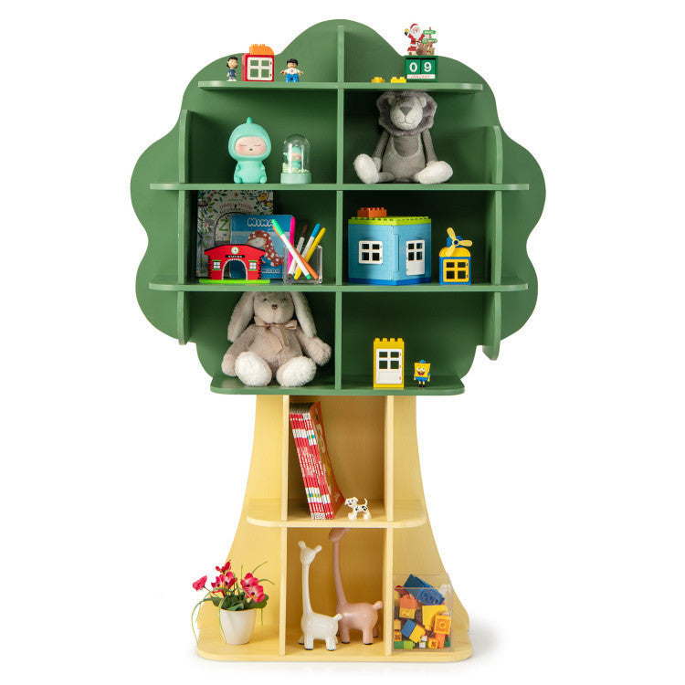 Kids Table and Chair Set with Tree Bookshelf Organizer by GBruno Store
