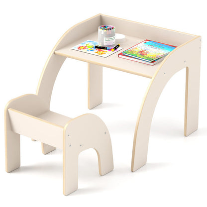 Kids Table and Chair Set with Tree Bookshelf Organizer by GBruno Store