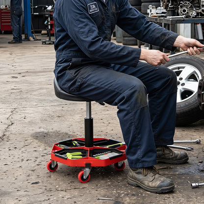 Adjustable Rolling Mechanic Seat with Storage Tray by DirectDeals