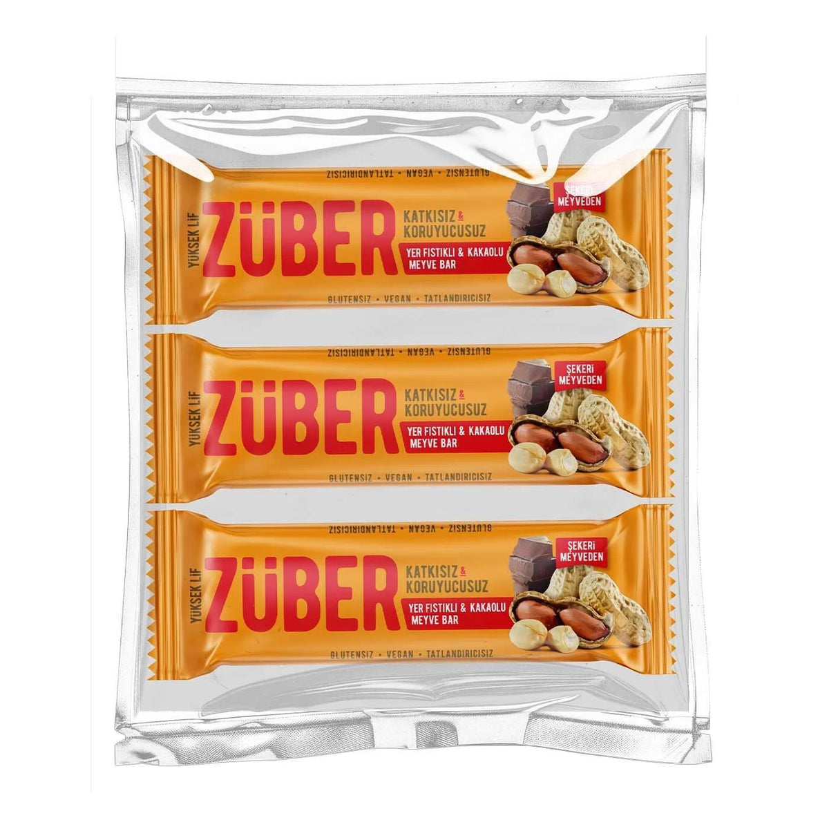 Zuber Fistirik Peanut Butter Snack Squeeze Pack 3 x 30g by Beauty Care Bag