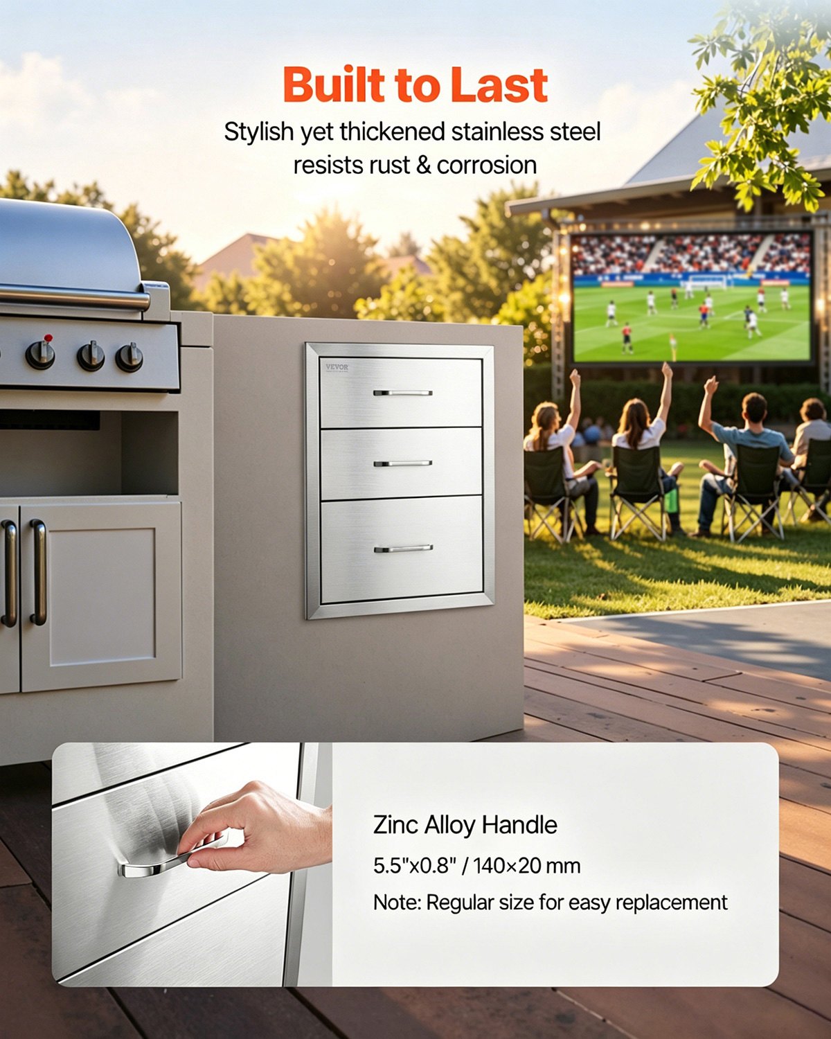 VEVOR 18x23 Inch Outdoor Kitchen Stainless Steel Triple Access BBQ by Lemon Thalassa