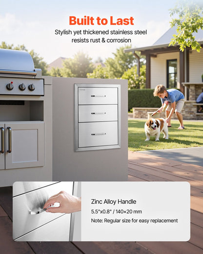 VEVOR 18x23 Inch Outdoor Kitchen Stainless Steel Triple Access BBQ by Lemon Thalassa