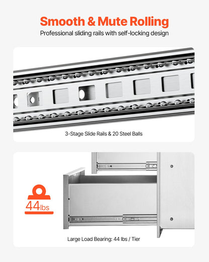 VEVOR 18x23 Inch Outdoor Kitchen Stainless Steel Triple Access BBQ by Lemon Thalassa