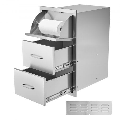 VEVOR 17W x 30H x 21D Inch Outdoor Kitchen Stainless Steel Double by Lemon Thalassa