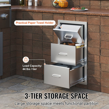 VEVOR 17W x 30H x 21D Inch Outdoor Kitchen Stainless Steel Double by Lemon Thalassa