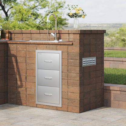 VEVOR 17W x 30H x 21D Inch Outdoor Kitchen Stainless Steel Double by Lemon Thalassa