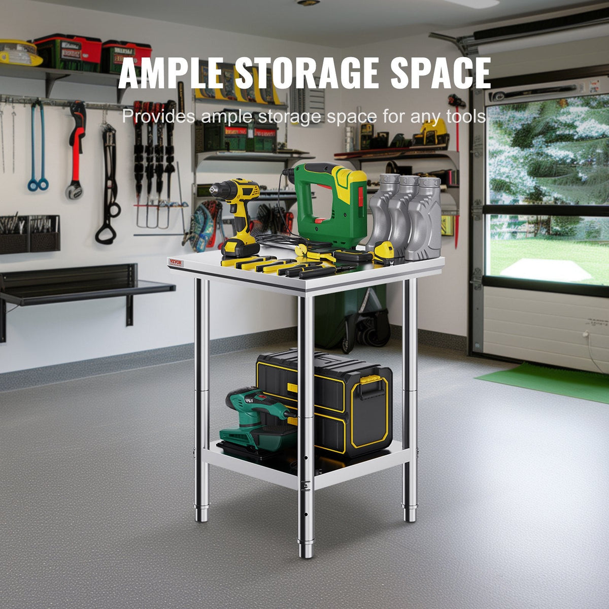 VEVOR Stainless Steel Prep Table, 24 x 24 x 31 Inch, 700 lbs Load by Lemon Thalassa