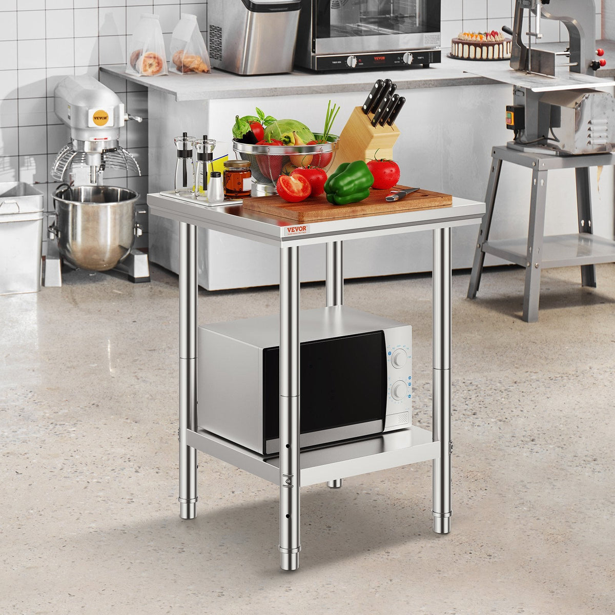 VEVOR Stainless Steel Prep Table, 24 x 24 x 31 Inch, 700 lbs Load by Lemon Thalassa