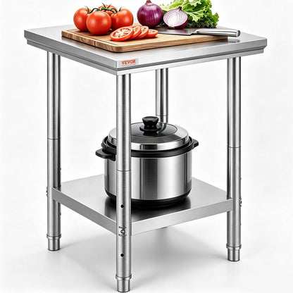 VEVOR Stainless Steel Prep Table, 24 x 24 x 31 Inch, 700 lbs Load by Lemon Thalassa