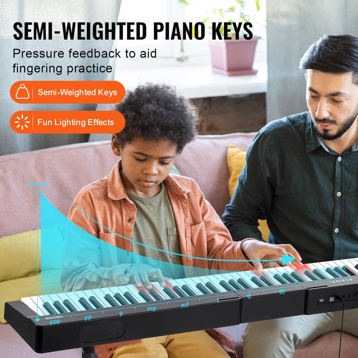 VEVOR 88 Key Digital Piano Keyboard, Semi Weighted Keys, Full Size by Lemon Thalassa