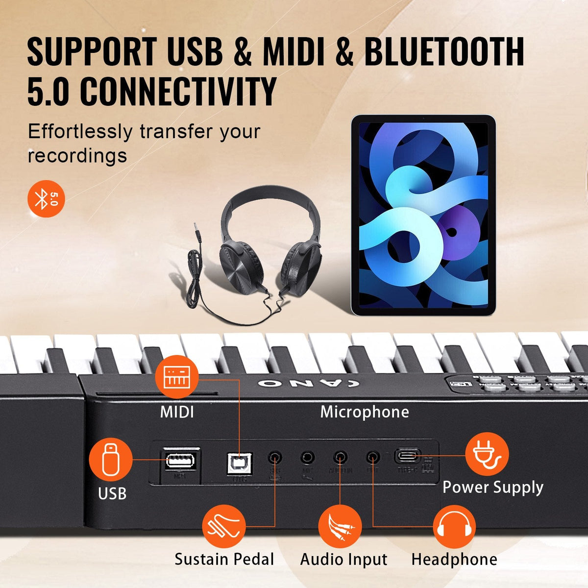 VEVOR 88 Key Digital Piano Keyboard, Semi Weighted Keys, Full Size by Lemon Thalassa