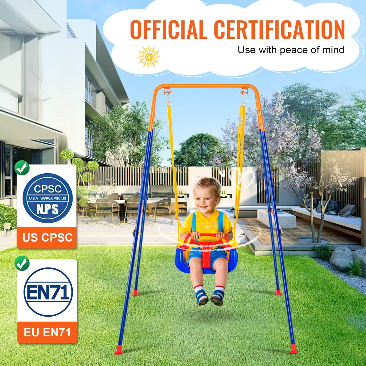 VEVOR Swing Sets for Backyard, 3-in-1 Toddler Swing Set with 4 by Lemon Thalassa