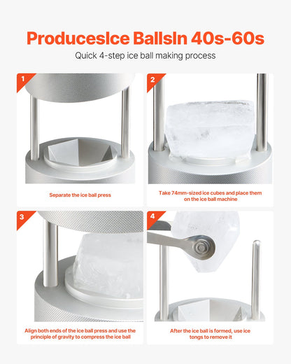 VEVOR Ice Diamond Press, 2.4" Ice Ball Maker, Aviation Aluminum by Lemon Thalassa