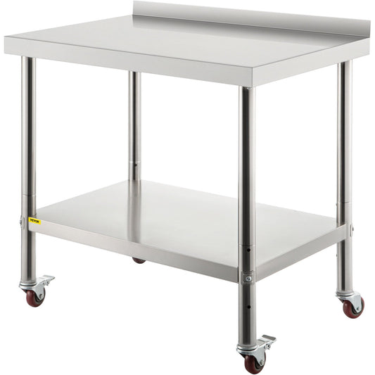 VEVOR Stainless Steel Prep Table, 36 x 24 x 35 Inch, 440lbs Load by Lemon Thalassa