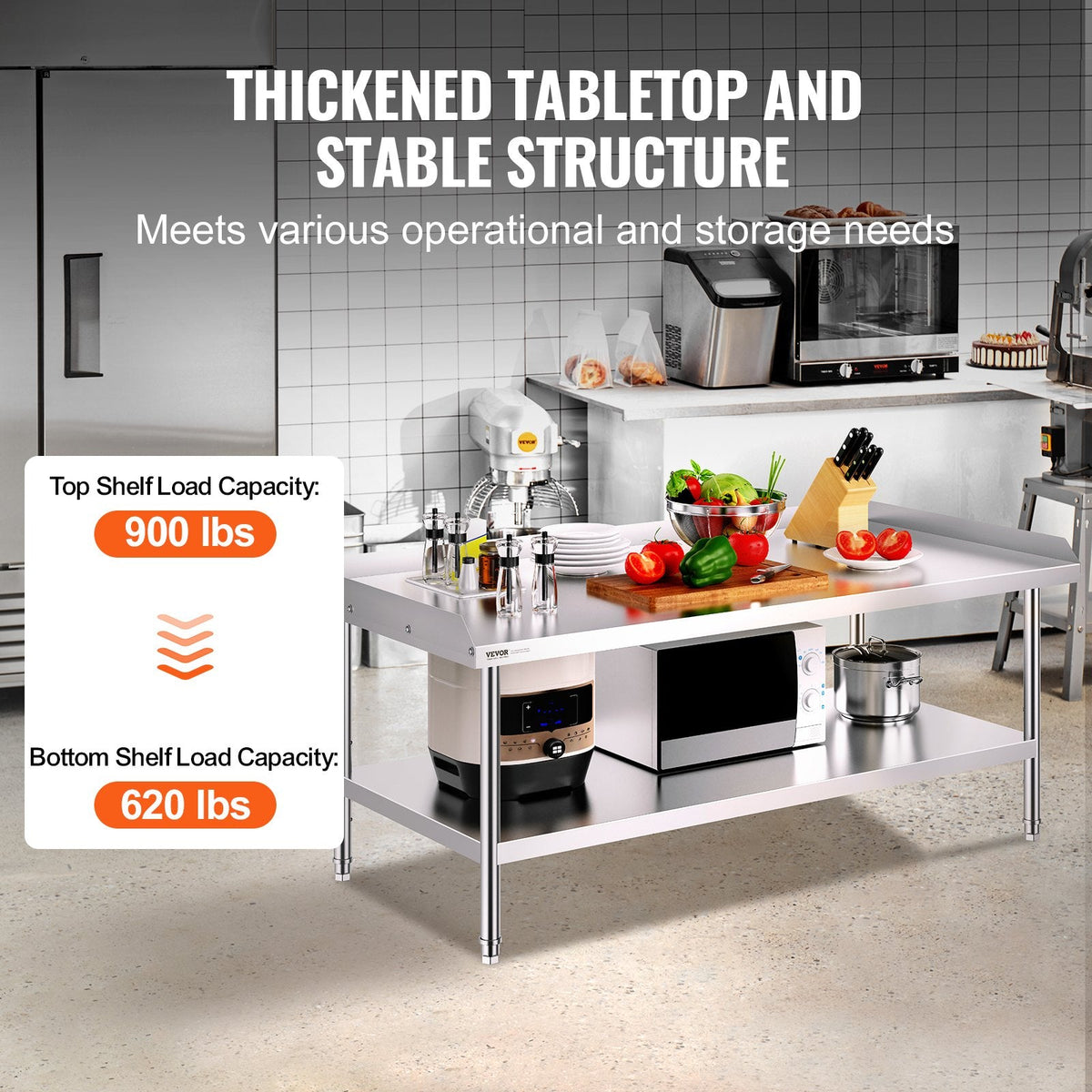 VEVOR Stainless Steel Work Table, 30 x 60 x 26 Inch Commercial Food by Lemon Thalassa