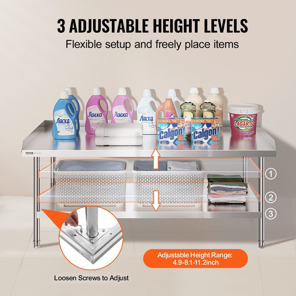 VEVOR Stainless Steel Work Table, 30 x 60 x 26 Inch Commercial Food by Lemon Thalassa