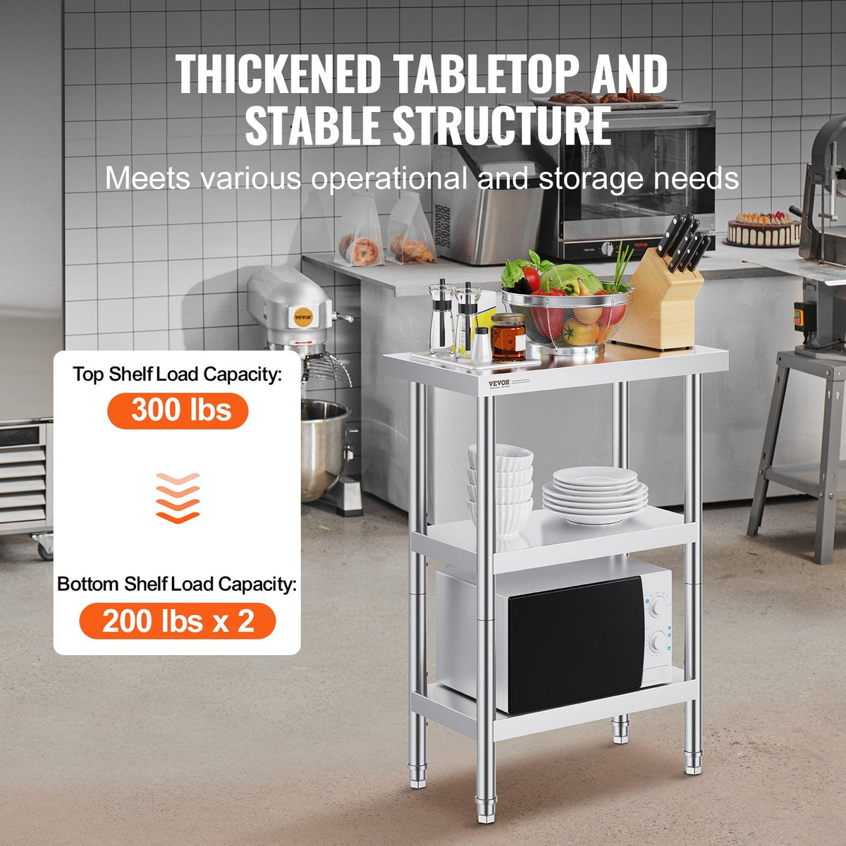 VEVOR Stainless Steel Food Prep Table Commercial Kitchen Work Table by Lemon Thalassa