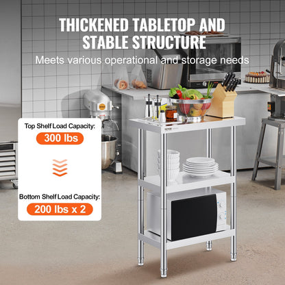 VEVOR Stainless Steel Food Prep Table Commercial Kitchen Work Table by Lemon Thalassa