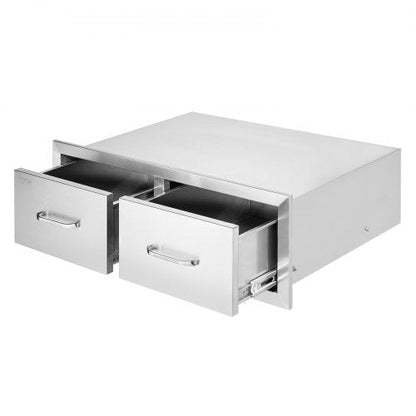 VEVOR Outdoor Kitchen Drawers 30 W x 10 H x 20 D, Horizontal Double by Lemon Thalassa
