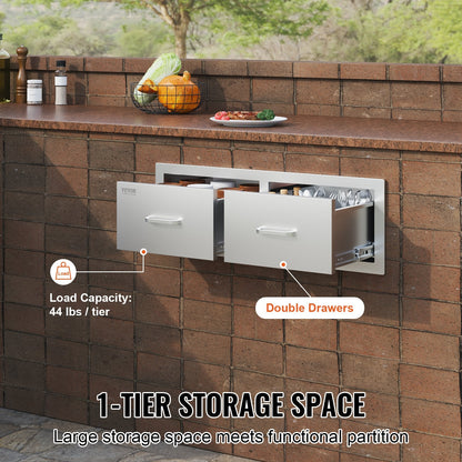 VEVOR Outdoor Kitchen Drawers 30 W x 10 H x 20 D, Horizontal Double by Lemon Thalassa