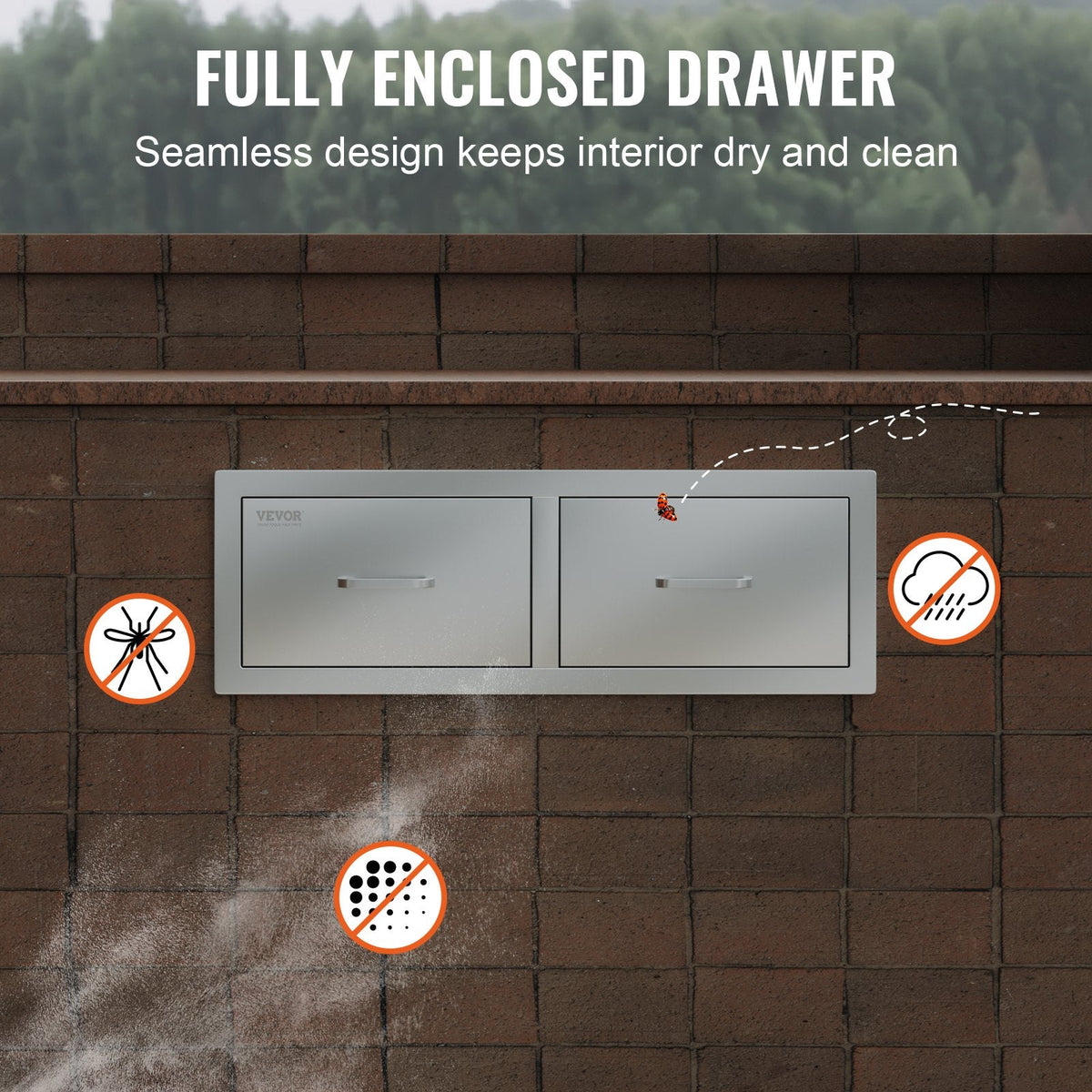 VEVOR Outdoor Kitchen Drawers 30 W x 10 H x 20 D, Horizontal Double by Lemon Thalassa