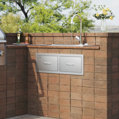 VEVOR Outdoor Kitchen Drawers 30 W x 10 H x 20 D, Horizontal Double by Lemon Thalassa