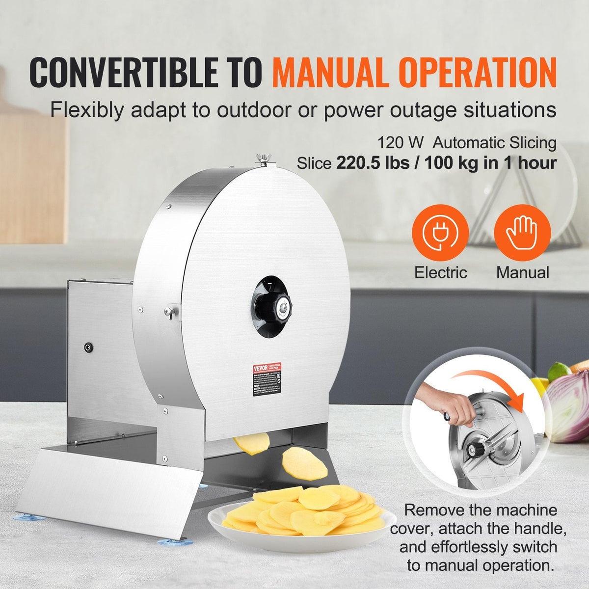 VEVOR Electric Vegetable Slicer, 0-0.5"/0-12mm Thickness Adjustable by Lemon Thalassa