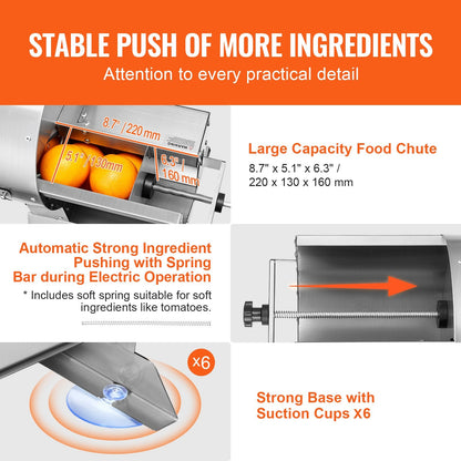VEVOR Electric Vegetable Slicer, 0-0.5"/0-12mm Thickness Adjustable by Lemon Thalassa