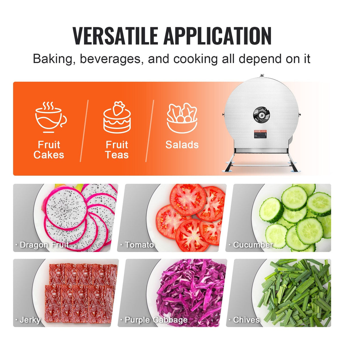 VEVOR Electric Vegetable Slicer, 0-0.5"/0-12mm Thickness Adjustable by Lemon Thalassa