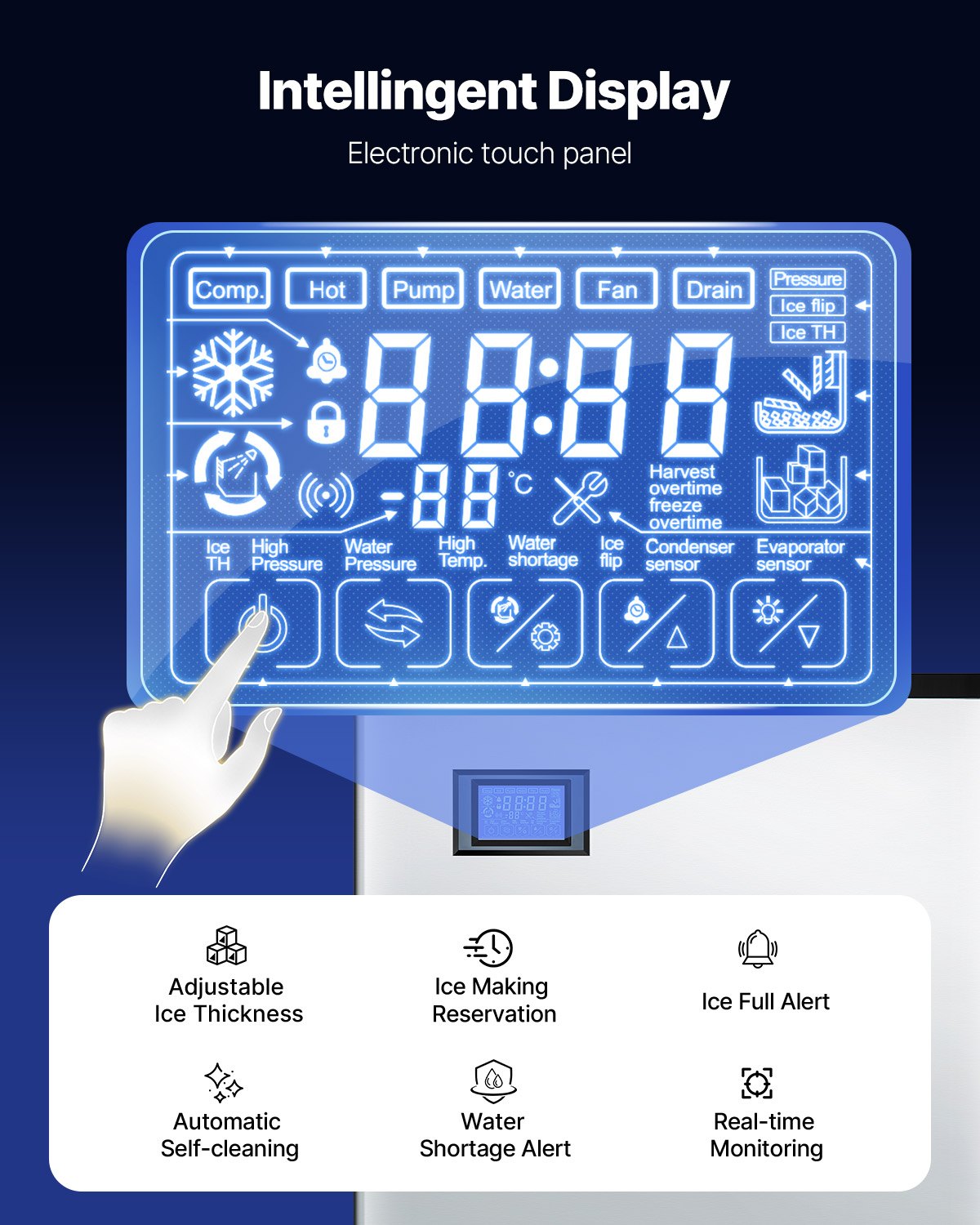 VEVOR Commercial Ice Maker 300 lbs/24 h Self-Cleaning Ice Machine - by Lemon Thalassa