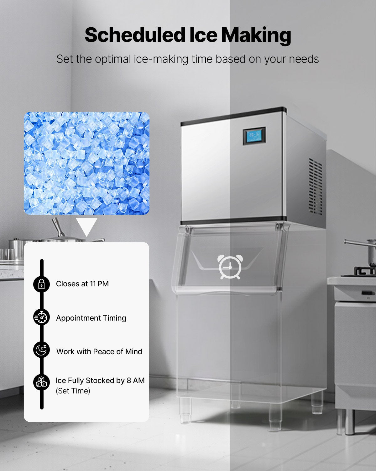 VEVOR Commercial Ice Maker 300 lbs/24 h Self-Cleaning Ice Machine - by Lemon Thalassa