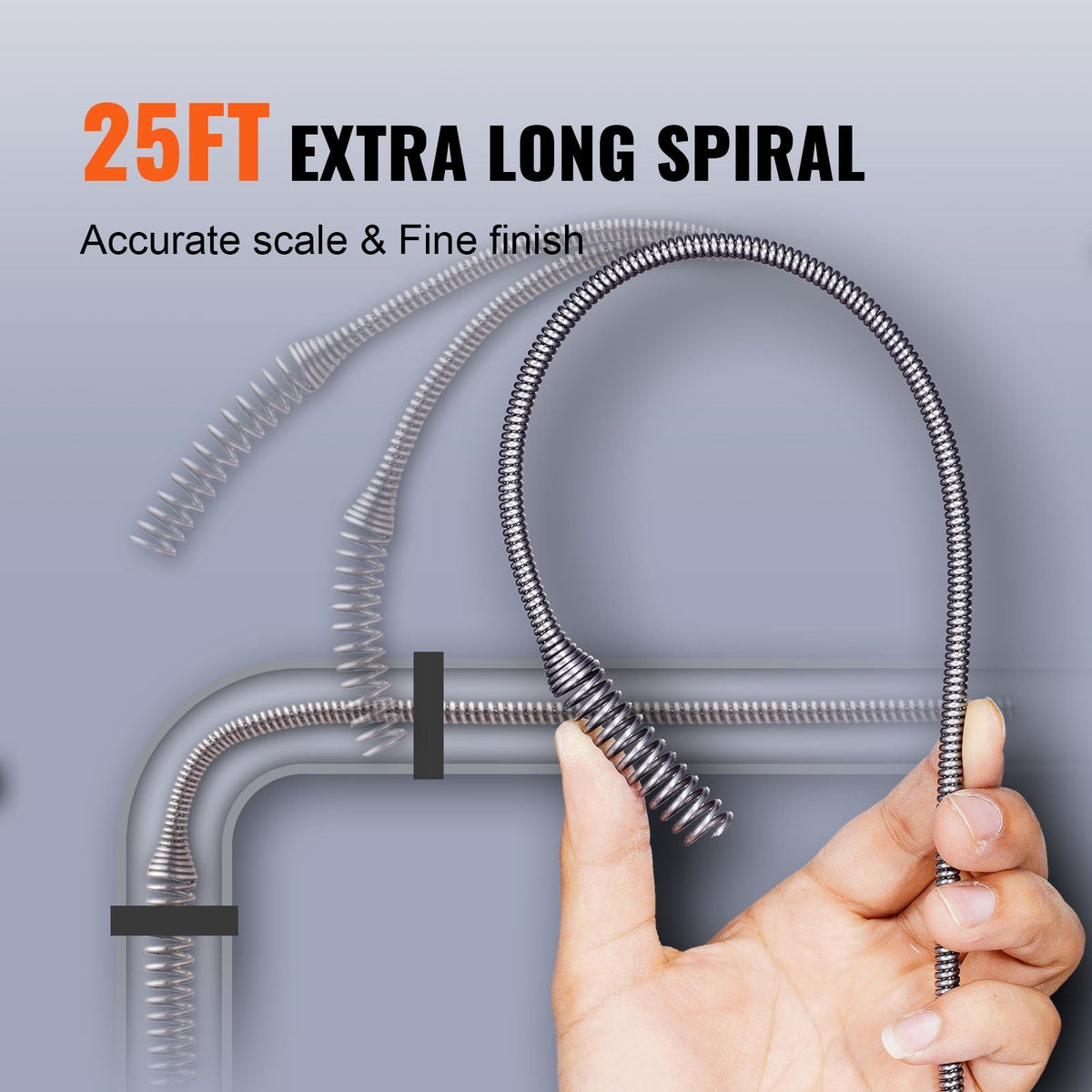 VEVOR Drain Auger 762 cm, Plumbing Snake Auto Feed, Plumbers Snake by Lemon Thalassa
