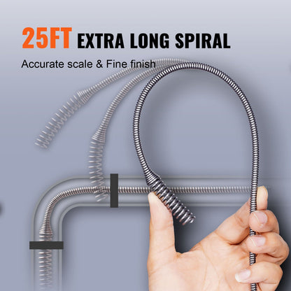 VEVOR Drain Auger 762 cm, Plumbing Snake Auto Feed, Plumbers Snake by Lemon Thalassa