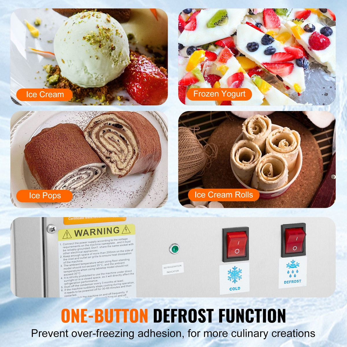 VEVOR Fried Ice Cream Roll Machine, 11" x 9.5" Stir-Fried Ice Cream by Lemon Thalassa