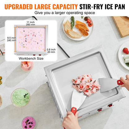 VEVOR Fried Ice Cream Roll Machine, 11" x 9.5" Stir-Fried Ice Cream by Lemon Thalassa