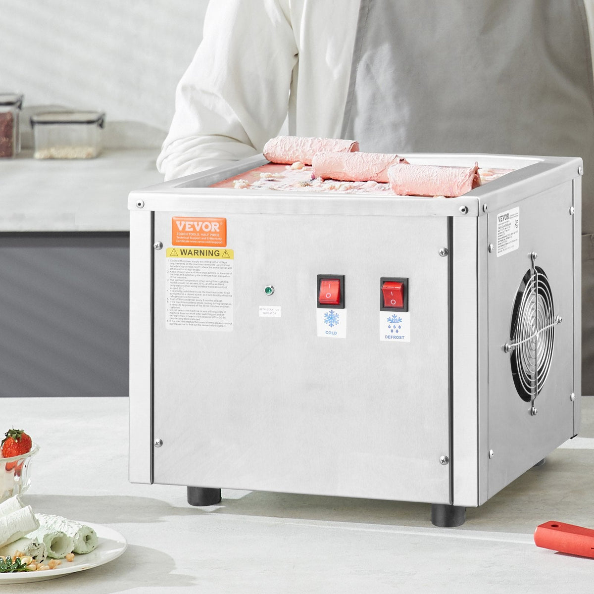 VEVOR Fried Ice Cream Roll Machine, 11" x 9.5" Stir-Fried Ice Cream by Lemon Thalassa