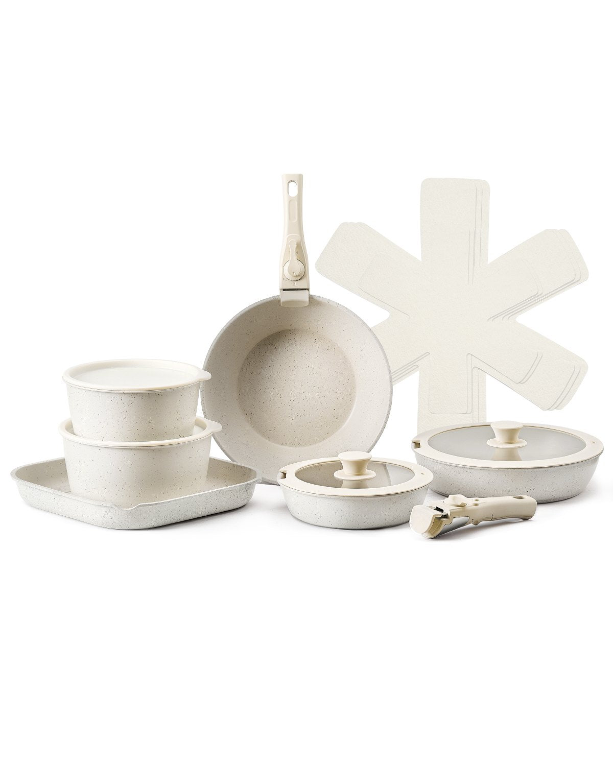 VEVOR 17 Piece Pots and Pans Set Nonstick, Detachable Handle Cookware, by Lemon Thalassa