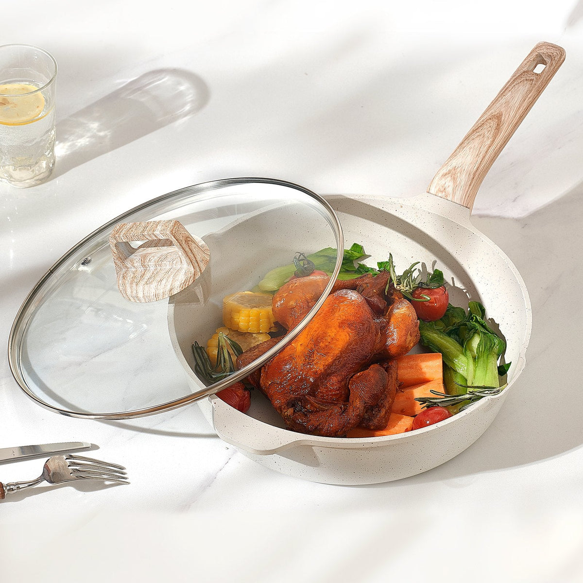 VEVOR 17 Piece Pots and Pans Set, Granite Nonstick Cookware Set, by Lemon Thalassa