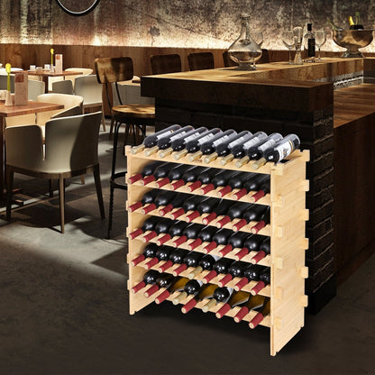 VEVOR 72 Bottle Stackable Modular Wine Rack Bamboo Wood Display Shelf by Lemon Thalassa