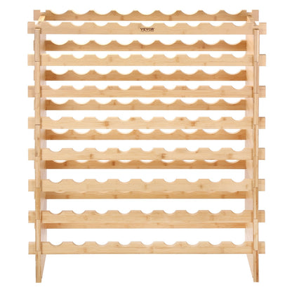 VEVOR 72 Bottle Stackable Modular Wine Rack Bamboo Wood Display Shelf by Lemon Thalassa