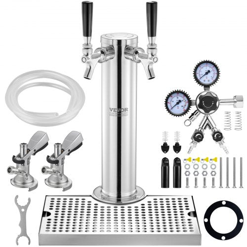 VEVOR Kegerator Tower Kit, Dual Taps Beer Conversion Kit, Stainless by Lemon Thalassa