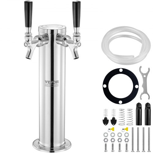 VEVOR Dual Taps Draft Beer Tower Dispenser, Stainless Steel Keg Beer by Lemon Thalassa