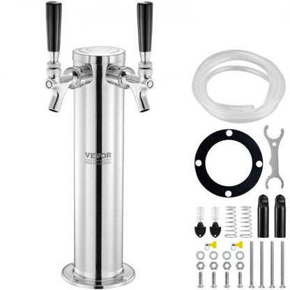 VEVOR Dual Taps Draft Beer Tower Dispenser, Stainless Steel Keg Beer by Lemon Thalassa