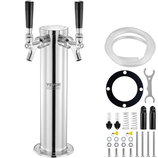 VEVOR Dual Taps Draft Beer Tower Dispenser, Stainless Steel Keg Beer by Lemon Thalassa
