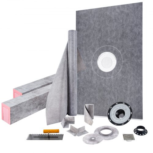 VEVOR Shower Curb Kit, 48\"x72\" Watertight Shower Curb Overlay with by Lemon Thalassa