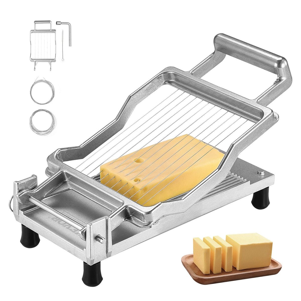 VEVOR Cheese Cutter with Wire, 0.39" & 0.78" Cheeser Butter Cutting by Lemon Thalassa