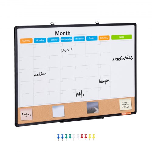 VEVOR 36"x 24" Monthly Calendar Whiteboard & Cork Board Combo with by Lemon Thalassa