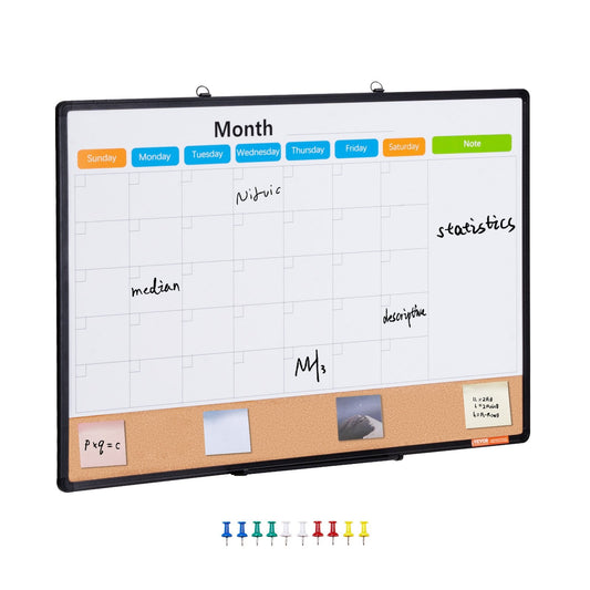 VEVOR 36"x 24" Monthly Calendar Whiteboard & Cork Board Combo with by Lemon Thalassa