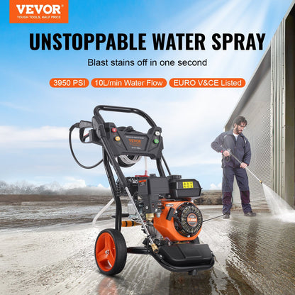 VEVOR Gas Pressure Washer, 3950 PSI 10L/min, 2.6 GPM Gas Powered by Lemon Thalassa