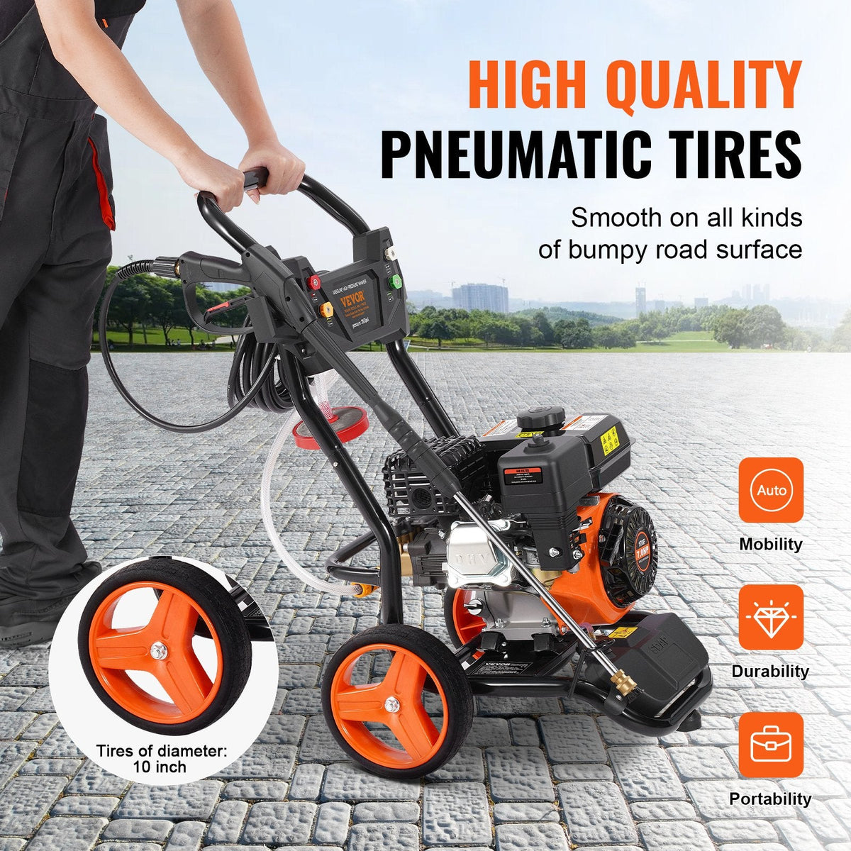 VEVOR Gas Pressure Washer, 3950 PSI 10L/min, 2.6 GPM Gas Powered by Lemon Thalassa